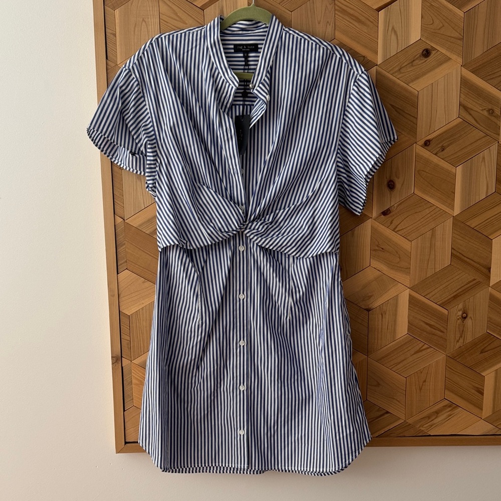 Rag & Bone Striped Blue and White Dress